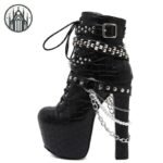 Bottes Gothiques Brillant Plateforme