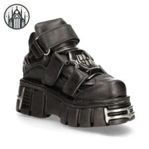 Bottes Gothiques Punk Compensées Métal — Univers Gothique