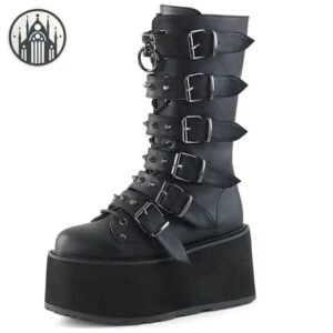 Bottes Gothiques Moto Simili Cuir — Univers Gothique