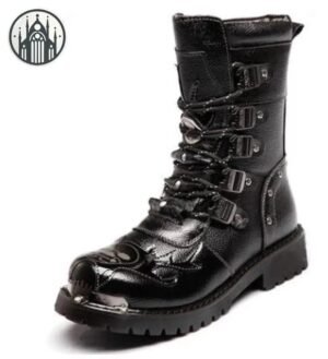Bottines Gothiques Emo Caoutchouc Fermeture — Univers Gothique