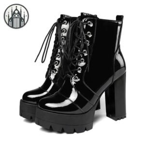 Bottines Gothiques Talons Carrés — Univers Gothique