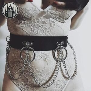 Ceinture Gothique Cuir PU Noire — Univers Gothique