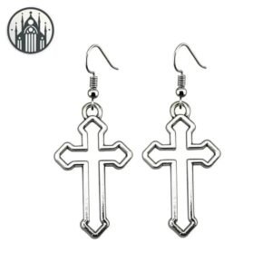 Boucle d&rsquo;oreille Gothique Croix Femme — Univers Gothique