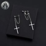 Boucle d&rsquo;oreille Gothique Croix Alliage — Univers Gothique (vue 3)