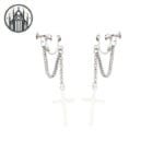 Boucle d&rsquo;oreille Gothique Croix Alliage — Univers Gothique (vue 2)