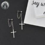 Boucle d&rsquo;oreille Gothique Croix Alliage — Univers Gothique (vue 18)