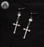 Boucle d&rsquo;oreille Gothique Croix Alliage — Univers Gothique (vue 17)