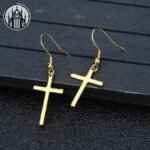 Boucle d&rsquo;oreille Gothique Croix Alliage — Univers Gothique (vue 15)