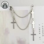 Boucle d&rsquo;oreille Gothique Croix Alliage — Univers Gothique (vue 14)