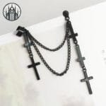 Boucle d&rsquo;oreille Gothique Croix Alliage — Univers Gothique (vue 9)