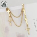 Boucle d&rsquo;oreille Gothique Croix Alliage — Univers Gothique (vue 12)