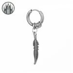 Boucle d&rsquo;oreille Gothique Plume Acier Inoxydable — Univers Gothique (vue 33)