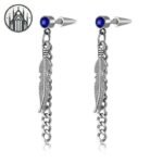 Boucle d&rsquo;oreille Gothique Plume Acier Inoxydable — Univers Gothique (vue 46)