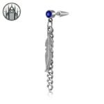 Boucle d&rsquo;oreille Gothique Plume Acier Inoxydable — Univers Gothique (vue 23)