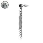 Boucle d&rsquo;oreille Gothique Plume Acier Inoxydable — Univers Gothique (vue 52)