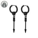 Boucle d&rsquo;oreille Gothique Plume Acier Inoxydable — Univers Gothique (vue 11)
