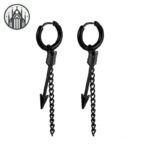Boucle d&rsquo;oreille Gothique Plume Acier Inoxydable — Univers Gothique (vue 41)
