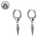 Boucle d&rsquo;oreille Gothique Plume Acier Inoxydable — Univers Gothique (vue 7)