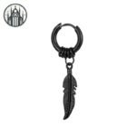 Boucle d&rsquo;oreille Gothique Plume Acier Inoxydable — Univers Gothique (vue 27)