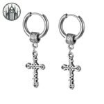 Boucle d&rsquo;oreille Gothique Plume Acier Inoxydable — Univers Gothique (vue 34)