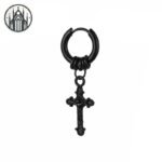 Boucle d&rsquo;oreille Gothique Plume Acier Inoxydable — Univers Gothique (vue 2)