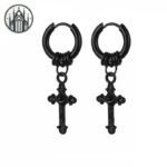 Boucle d&rsquo;oreille Gothique Plume Acier Inoxydable — Univers Gothique (vue 35)