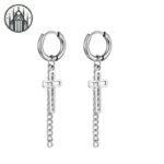 Boucle d&rsquo;oreille Gothique Plume Acier Inoxydable — Univers Gothique (vue 30)
