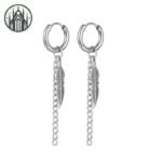 Boucle d&rsquo;oreille Gothique Plume Acier Inoxydable — Univers Gothique (vue 9)
