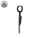 Boucle d&rsquo;oreille Gothique Plume Acier Inoxydable — Univers Gothique (vue 20)