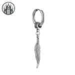 Boucle d&rsquo;oreille Gothique Plume Acier Inoxydable — Univers Gothique (vue 40)