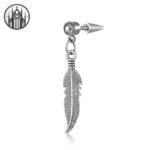 Boucle d&rsquo;oreille Gothique Plume Acier Inoxydable — Univers Gothique (vue 43)