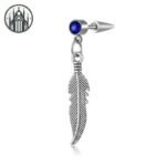 Boucle d&rsquo;oreille Gothique Plume Acier Inoxydable — Univers Gothique (vue 50)