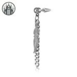 Boucle d&rsquo;oreille Gothique Plume Acier Inoxydable — Univers Gothique (vue 54)