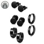 Boucle d&rsquo;Oreille Gothique Anneau Acier — Univers Gothique (vue 4)