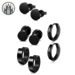 Boucle d&rsquo;Oreille Gothique Anneau Acier — Univers Gothique (vue 8)