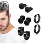 Boucle d&rsquo;Oreille Gothique Anneau Acier — Univers Gothique (vue 2)