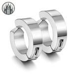 Boucle d&rsquo;Oreille Gothique Anneau Acier — Univers Gothique (vue 6)