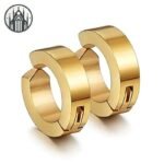 Boucle d&rsquo;Oreille Gothique Anneau Acier — Univers Gothique (vue 3)