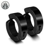 Boucle d&rsquo;Oreille Gothique Anneau Acier — Univers Gothique (vue 5)