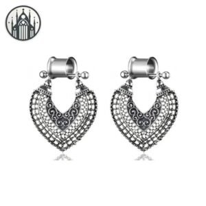 Boucle d&rsquo;oreille Gothique Cœur Acier 316L — Univers Gothique