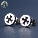 Boucle d&rsquo;oreille Gothique Croix Acier Inoxydable — Univers Gothique