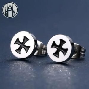 Boucle d&rsquo;oreille Gothique Croix Acier Inoxydable — Univers Gothique
