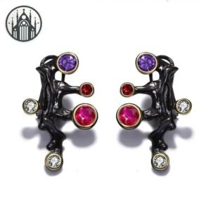 Boucle d&rsquo;oreille Gothique Arbre Enchanté Zircon — Univers Gothique