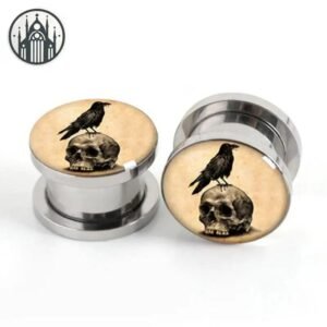 Boucle d&rsquo;oreille Gothique Acier 316L Crâne — Univers Gothique