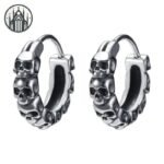 Boucle d&rsquo;oreille Gothique Crâne Cerceau Acier — Univers Gothique (vue 5)