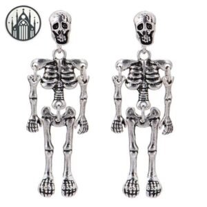 Boucle d&rsquo;oreille Gothique Squelette Argent — Univers Gothique