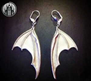 Boucle d&rsquo;oreille Gothique Ailes Chauve-Souris — Univers Gothique