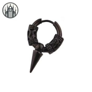 Boucle d&rsquo;oreille Gothique Punk Créole Rivet — Univers Gothique