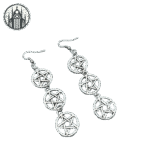 Boucle d&rsquo;oreille Gothique Pentagramme Zinc — Univers Gothique (vue 2)