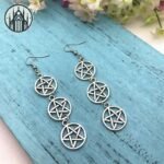 Boucle d&rsquo;oreille Gothique Pentagramme Zinc — Univers Gothique